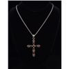 Image 1 : Sterling Silver Garnet Cross Necklace