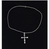 Image 2 : Sterling Silver Garnet Cross Necklace