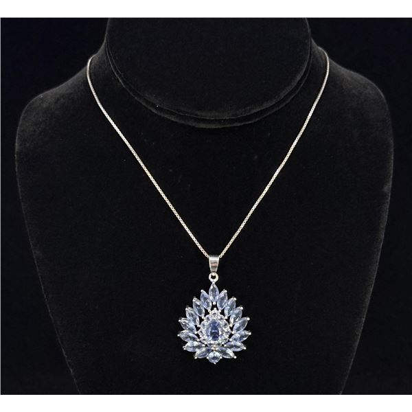 Sterling Silver Blue Topaz Necklace