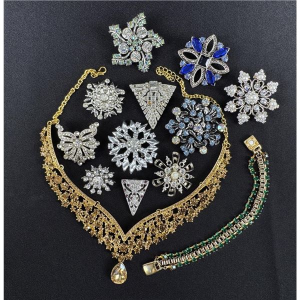 Collection of Rhinestone Costume Jewelry