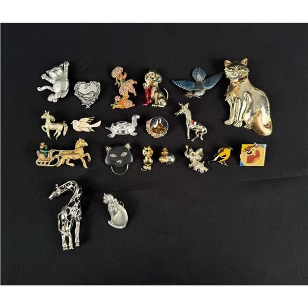 Collection of Costume Jewelry Brooches