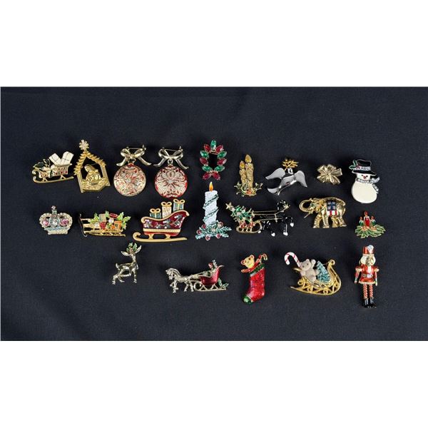 Costume Jewelry Christmas Brooches