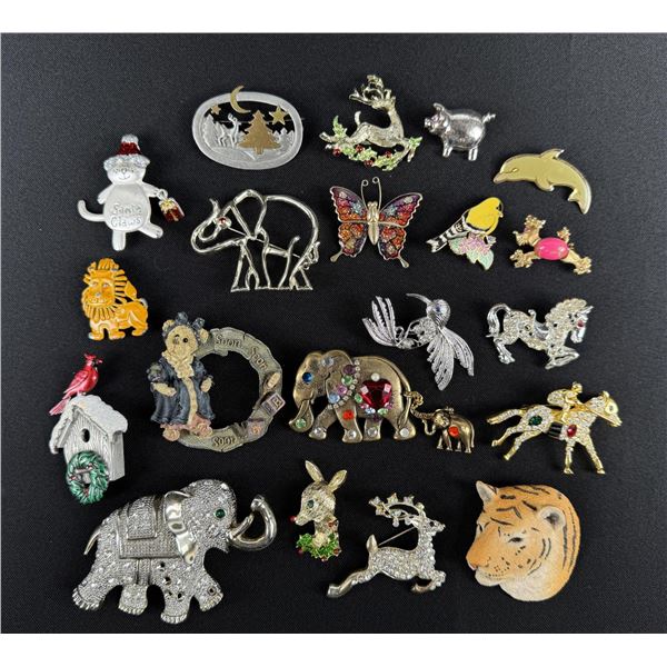 Collection of Costume Jewelry Brooches