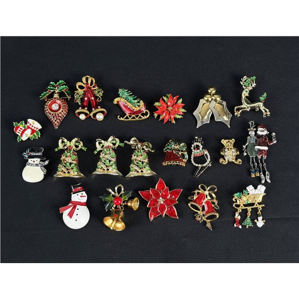 Costume Jewelry Christmas Brooches