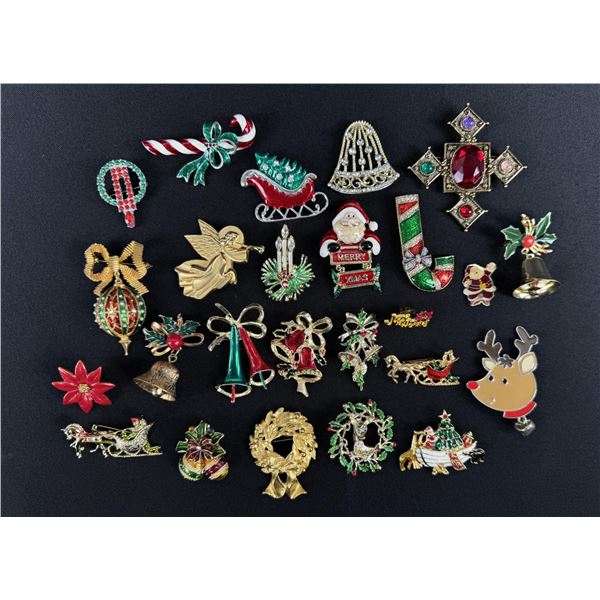 Costume Jewelry Christmas Brooches