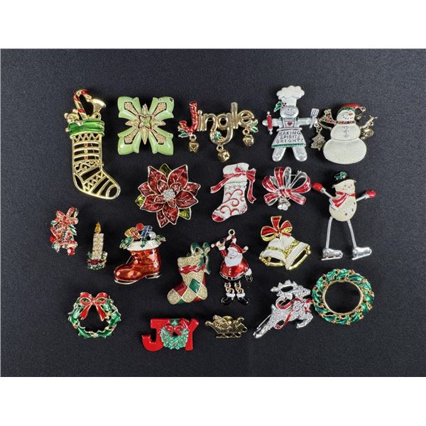 Costume Jewelry Christmas Brooches