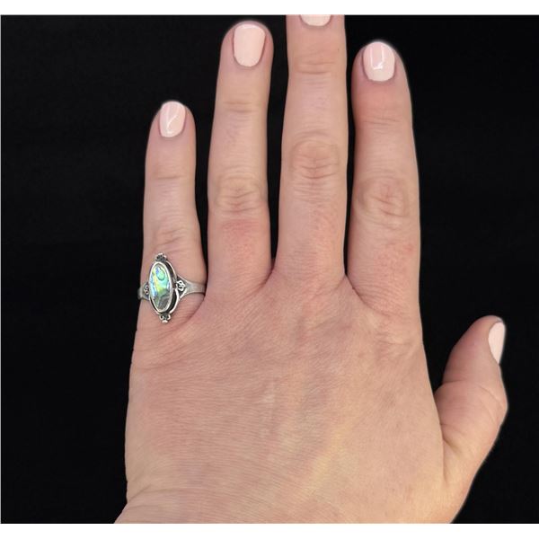 Navajo Sterling Silver Abalone Ring