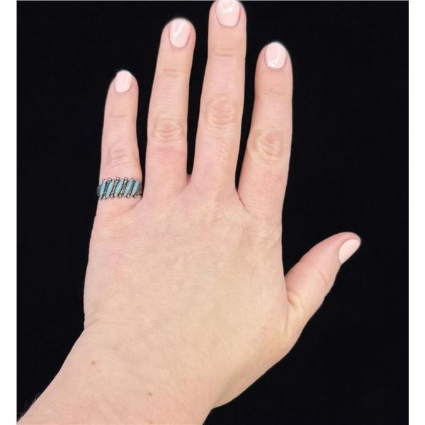 Zuni Petit Point Turquoise Sterling Ring