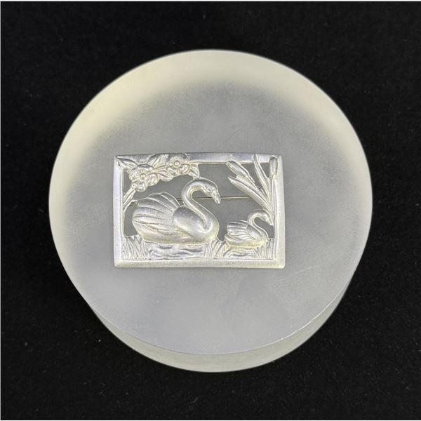 Coro Sterling Silver Swan Pond Brooch