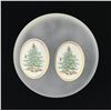 Image 1 : Spode Christmas Tree Porcelain Brooches