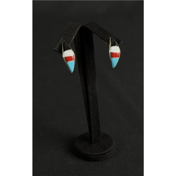 Zuni Sterling Silver Inlaid Earrings