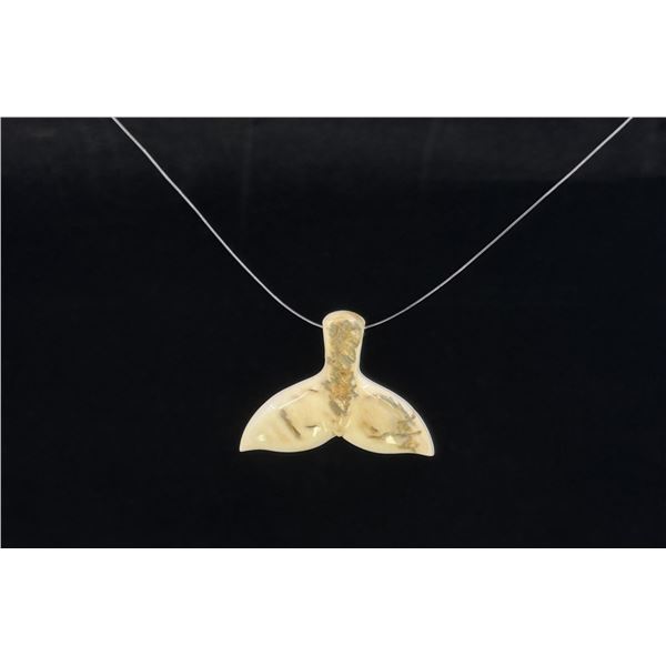 Alaskan Inuit Eskimo Fossil Ivory Whale Pendant