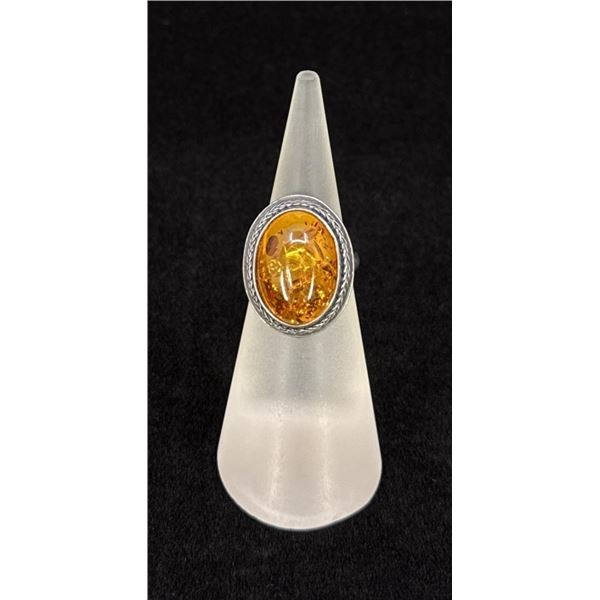 Baltic Amber Sterling Silver Ring