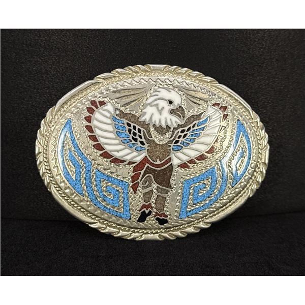 Hopi Indian Inlaid Kachina Dancer Belt Buckle