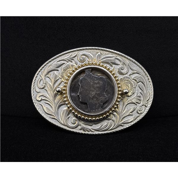 Morgan Silver Dollar Cowboy Belt Buckle