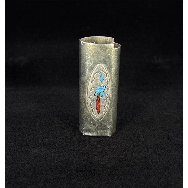 Zuni Chip Inlaid Cigarette Lighter Case