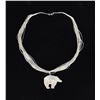 Image 2 : Zuni Sterling Silver Liquid Silver Bear Necklace