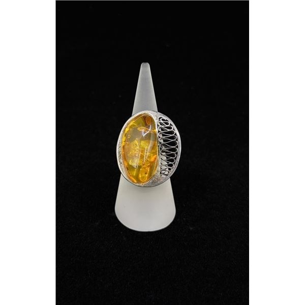 Baltic Amber Sterling Silver Ring