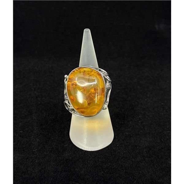 Baltic Amber Sterling Silver Ring