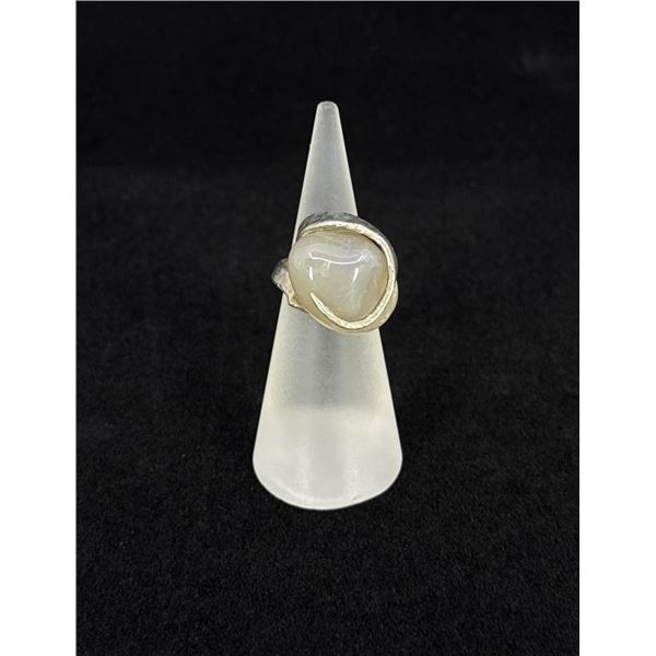 Hammered Sterling Silver Agate Ring