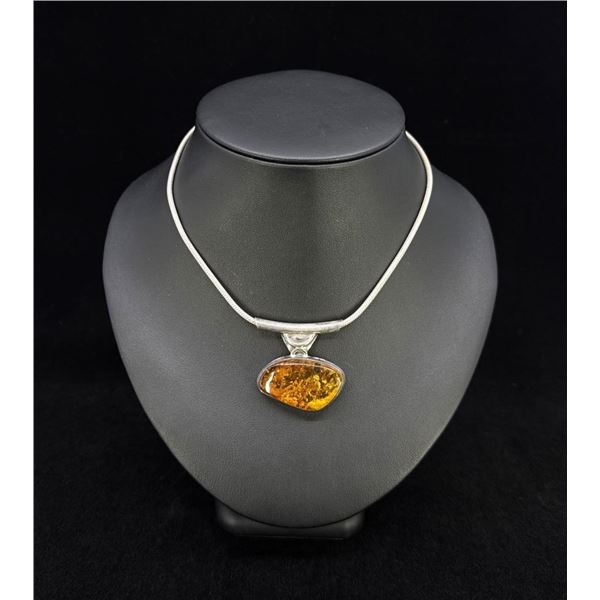 Baltic Amber Sterling Silver Necklace