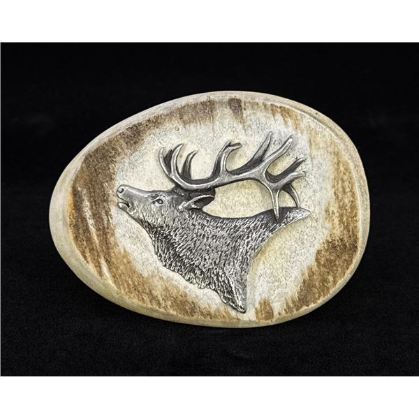 Sid Bell Montana Elk Antler Belt Buckle