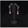 Image 1 : Sterling Silver Rhodonite Ball Earrings
