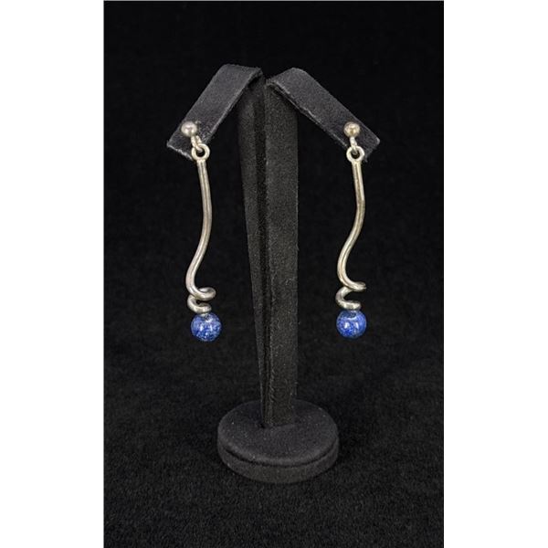 Sterling Silver Lapis Lazuli Ball Earrings