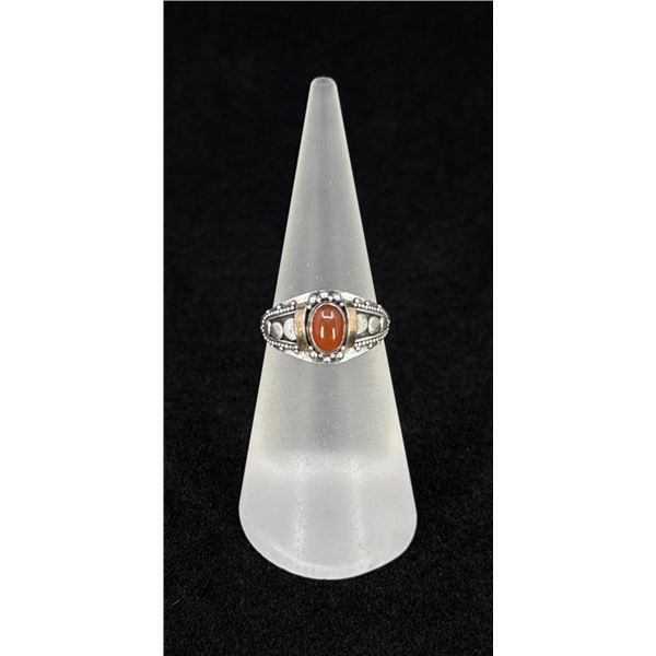 Sterling Silver Coral Ring