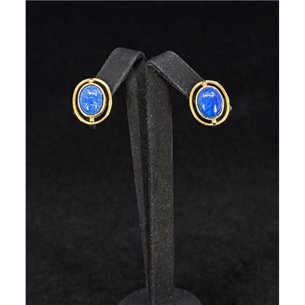 14k Gold Lapis Lazuli Earrings