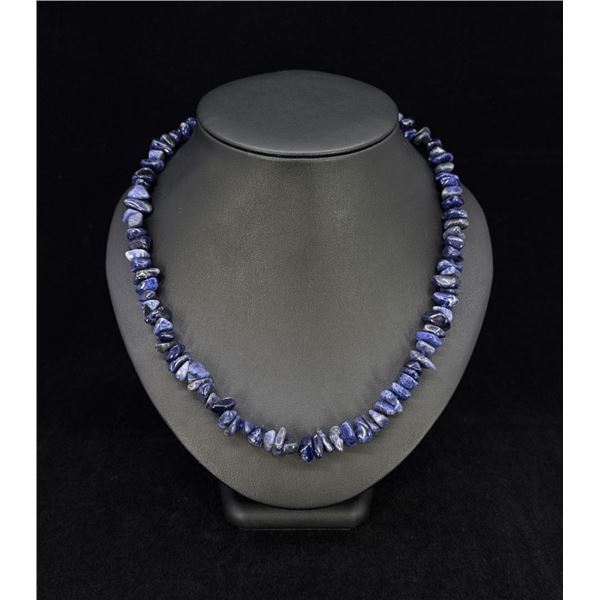 Tumbled Rough Blue Sapphire Necklace