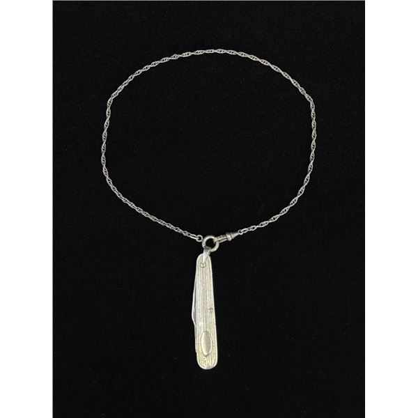 Queen Sterling Silver Watch Fob Pocket Knife