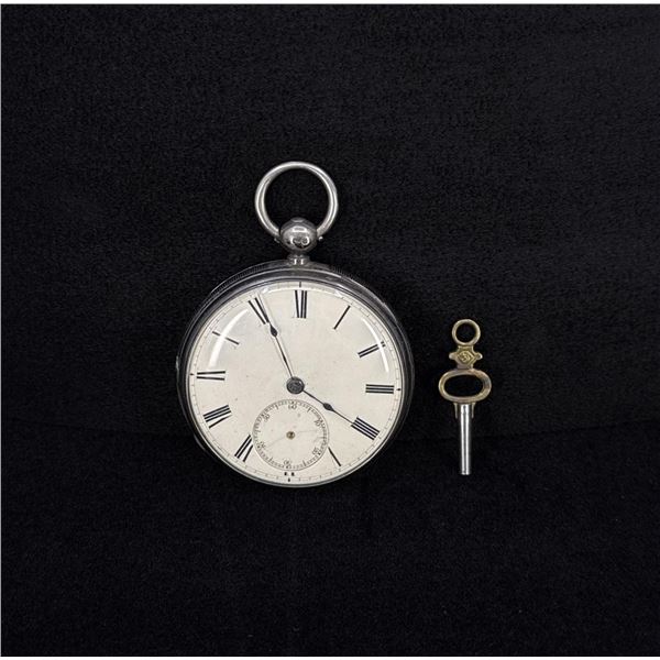 Antique Coin Silver Cased Fusee Pocket Watch
