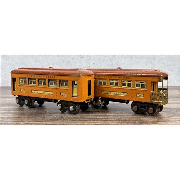 Lionel Prewar Pullman Observation Cars 603 604
