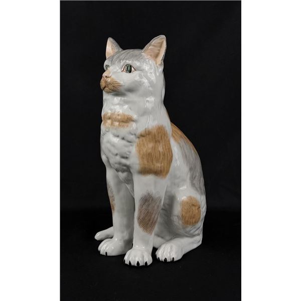 Carl Thieme Dresden Porcelain Life Size Cat