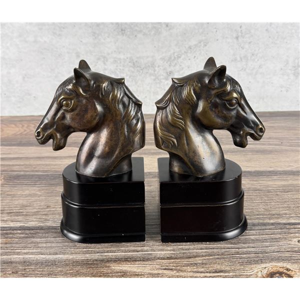 Brass Horse Head Bookends