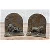 Image 1 : Antique Cast Metal Lion Bookends