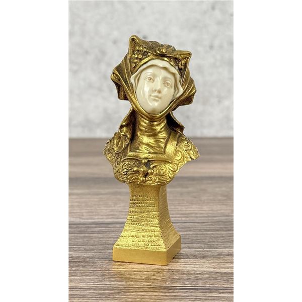 Eugene Bernoud Woman In Medieval Dress Bronze