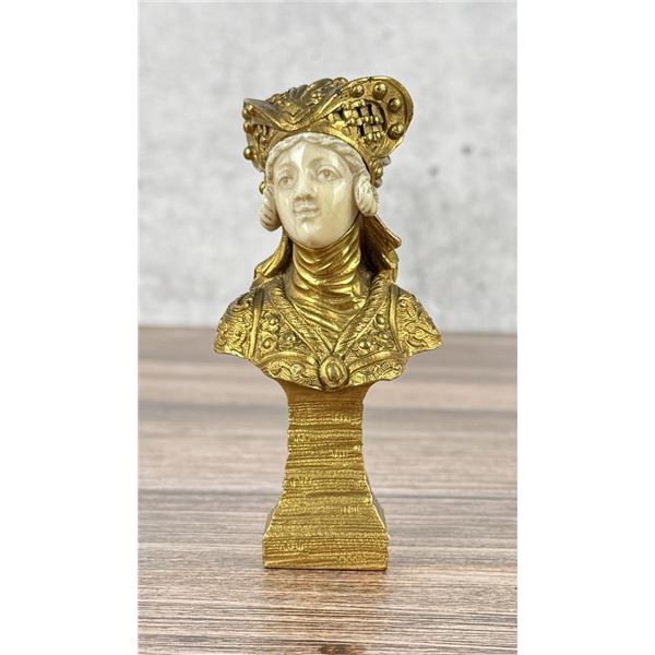 Eugene Bernoud Woman In Medieval Dress Bronze