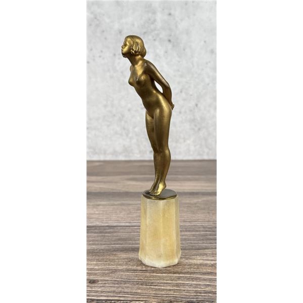 Art Deco Nude Gold Gilt Bronze