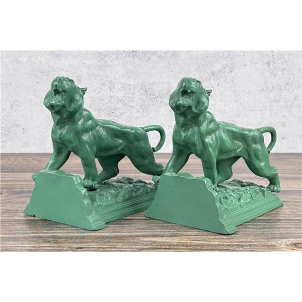 Ronson Art Deco Roar of the Tiger Bookends