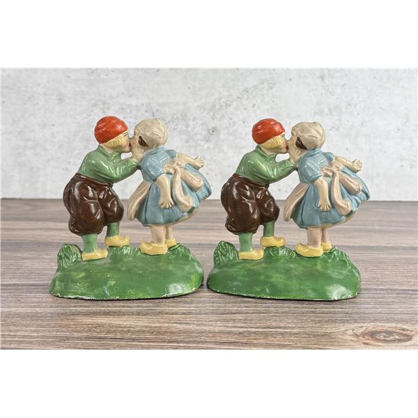 Hubley 332 Cast Iron Kissing Dutch Kids Bookends