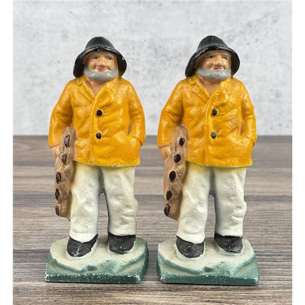 Littco Cast Iron Old Salt Fisherman Bookends