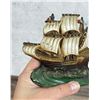 Image 8 : White Metal Mayflower Ship Bookends