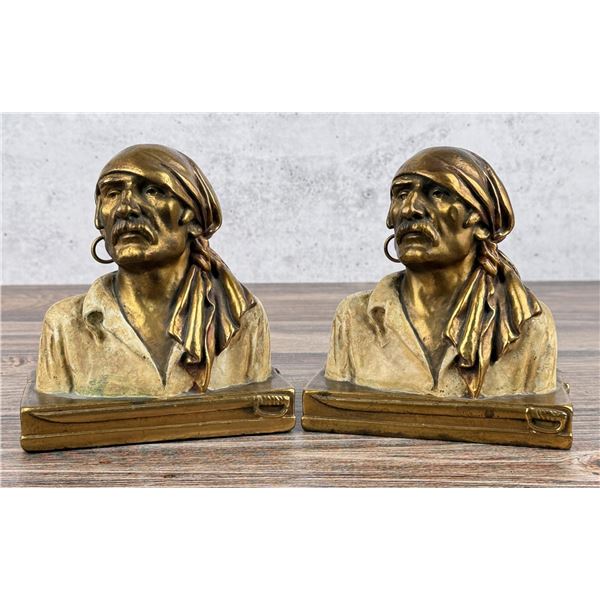 Paul Herzel Marion Bronze Pirate Bookends