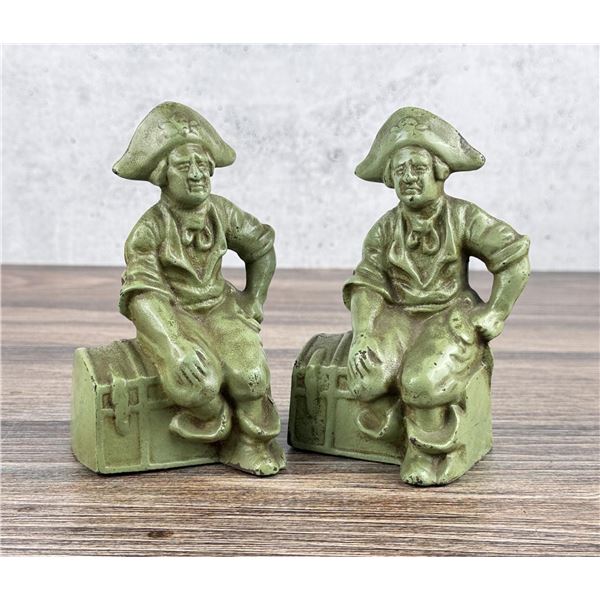 Hubley Cast Iron Pirate Treasure Chest Bookends