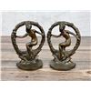 Image 1 : Art Nouveau Nude in Wreath Cast Iron Bookends