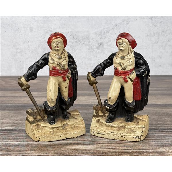 Cast Iron Pirate Buccaneer Treasure Chest Bookends