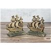 Image 1 : Cast Iron Spanish Galleon Pirate Ship Bookends