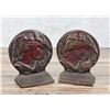 Image 1 : Cast Iron Art Nouveau Veiled Lady Bookends